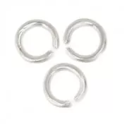 3x0.5mm Open Jump Rings - European-made - fine silver plating x50