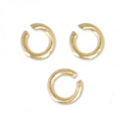 2.5x0.5mm Open Jump Rings - European-made -fine Gold plated x50
