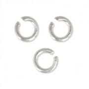 2.5x0.5mm Open Jump Rings - European-made - Fine silver plating x50|raw }}
