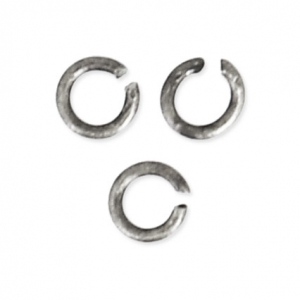 2.5x0.5mm Open Jump Rings - European-made - Antique Silver x50