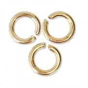 3x0.6mm Open Jump Rings - European-made -fine Gold plated x50