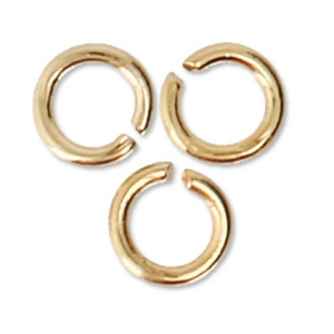 3x0.6mm Open Jump Rings - European-made -fine Gold plated x50