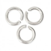 3x0.6mm Open Jump Rings - European-made - fine silver plating x50|raw }}