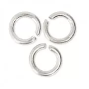 3x0.6mm Open Jump Rings - European-made - fine silver plating x50