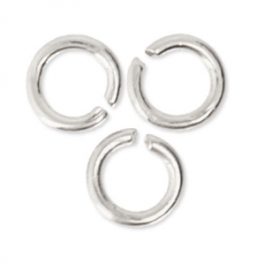 3x0.6mm Open Jump Rings - European-made - fine silver plating x50
