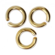 4x0.8mm Open Jump Rings - European-made -fine Gold plated x50