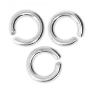 4x0.8mm Open Jump Rings - European-made - fine silver plating x50|raw }}