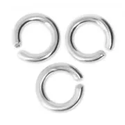 4x0.8mm Open Jump Rings - European-made - fine silver plating x50