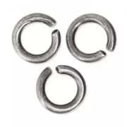 4x0.8mm Open Jump Rings - European-made - Antique Silver Tone x50
