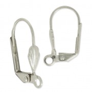 shell Leverback earrings 18mm Silver-tone x2|raw }}