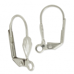 shell Leverback earrings 18mm Silver-tone x2