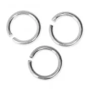 4X0.5mm Open Jump Rings - European-made - fine silver plating x50