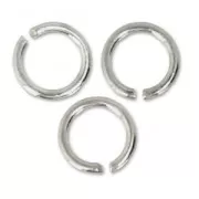 4X0.6mm Open Jump Rings - European-made - fine silver plating x50