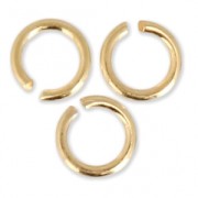 4X0.7mm Open Jump Rings - European-made -fine Gold plated plated x50|raw }}