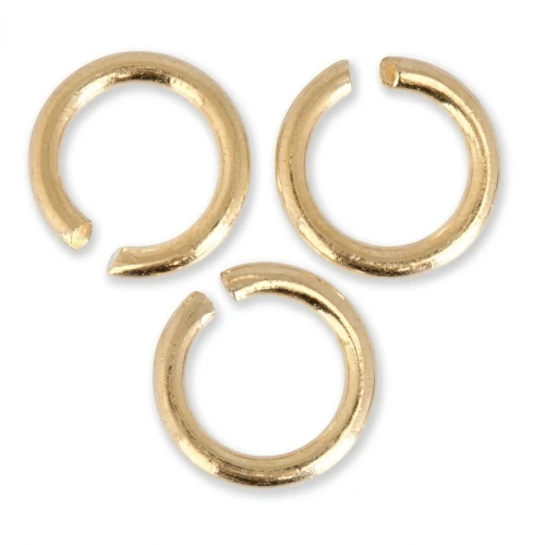 4X0.7mm Open Jump Rings - European-made -fine Gold plated plated x50