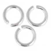 4X0.7mm Open Jump Rings - European-made - fine silver plating x50