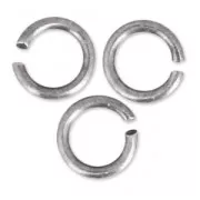 4X0.7mm Open Jump Rings - European-made - Antique Silver Tone x50