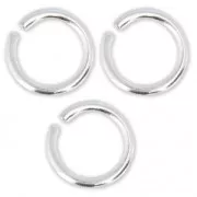 9x1.2mm Open Jump Rings - European-made - fine silver plating x25