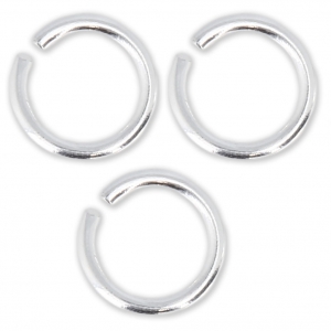 9x1.2mm Open Jump Rings - European-made - fine silver plating x25