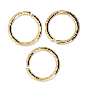 10x1mm Open Jump Rings - European-made - Fine Gold Plated x25