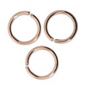 10x1mm Open Jump Rings - European-made - Rose Gold Tone x25|raw }}