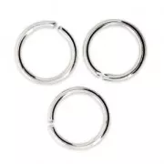 10x1mm Open Jump Rings - European-made - fine silver plating x25