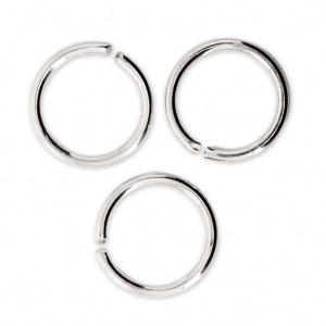 10x1mm Open Jump Rings - European-made - fine silver plating x25