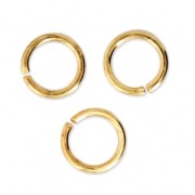 6X0.8mm Open Jump Rings - European-made -fine Gold plated x50|raw }}