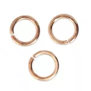 6X0.8mm Open Jump Rings - European-made - Rose Gold Tone x50