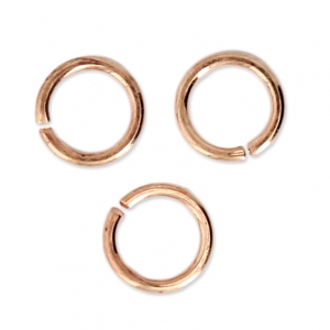6X0.8mm Open Jump Rings - European-made - Rose Gold Tone x50