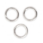 6X0.8mm Open Jump Rings - European-made - fine silver plating x50