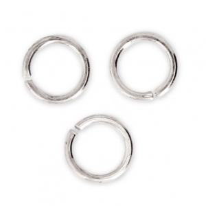 6X0.8mm Open Jump Rings - European-made - fine silver plating x50