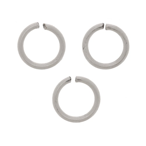6X0.8mm Open Jump Rings - European-made - Antique Silver Tone x50