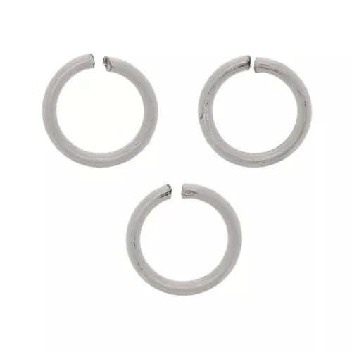 6X0.8mm Open Jump Rings - European-made - Antique Silver Tone x50