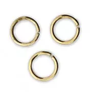 6X0.7mm Open Jump Rings - European-made -fine Gold plated x50