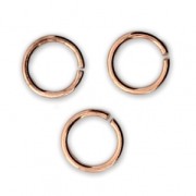 6X0.7mm Open Jump Rings - European-made - Rose Gold Tone x50