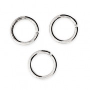 6X0.7mm Open Jump Rings - European-made - fine silver plating x50
