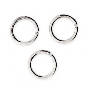 6X0.7mm Open Jump Rings - European-made - fine silver plating x50