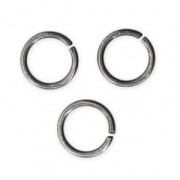 6X0.7mm Open Jump Rings - European-made - Antique Silver Tone x50|raw }}