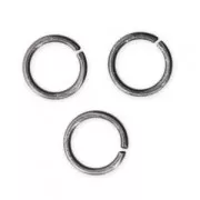6X0.7mm Open Jump Rings - European-made - Antique Silver Tone x50