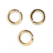 5X0.8mm Open Jump Rings - European-made -fine Gold plated x50