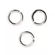 5X0.8mm Open Jump Rings - European-made - fine silver plating x50