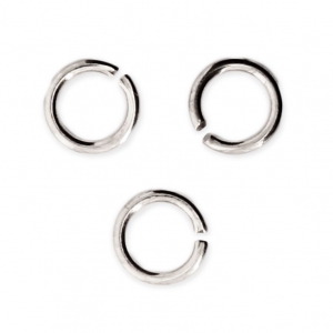5X0.8mm Open Jump Rings - European-made - fine silver plating x50