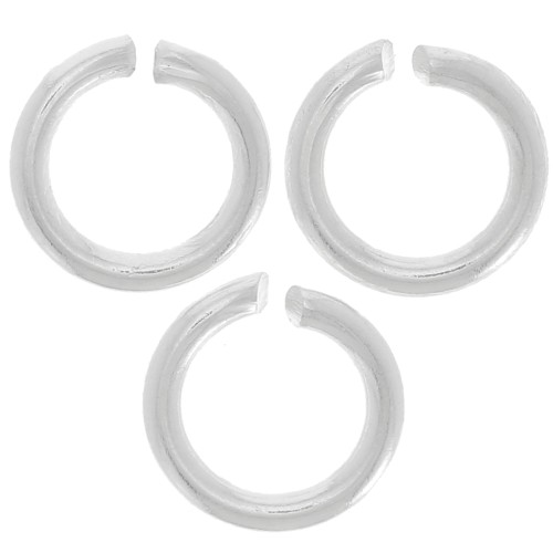 Jumprings open 6X1 mm - European-made - Fine silver plating x50