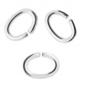 9.5x6.4x1.2mm Open Jump Rings - European-made - Fine silver plating x25|raw }}