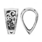 Oxidized 925 Sterling Silver bail 15x8 mm x1