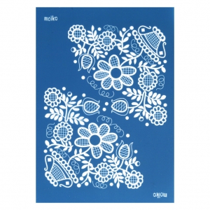 Silk Screen Moiko for Polymer Clay 74x105 mm - Flower Lace