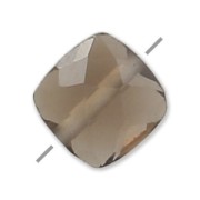 Bead Faceted square Smoky Quartz 6 mm x1