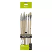 Set of 8 round and flat silk brushes Pébéo - Beau Blanc