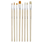 8 round and flat brushes - 4 Beau Blanc silk and 4 golden polyamide - Pébéo